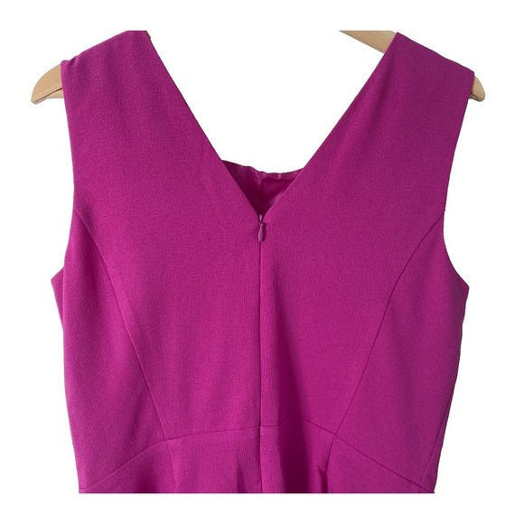 Covington Sleeveless Cocktail Midi Dress Fuchsia Pink Knee Length Flare Size 10 - Picture 6 of 9
